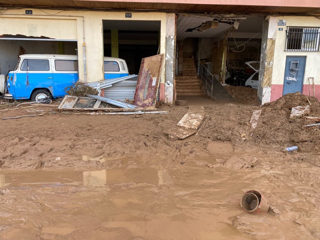 Ground floor levels destroyed by the mud